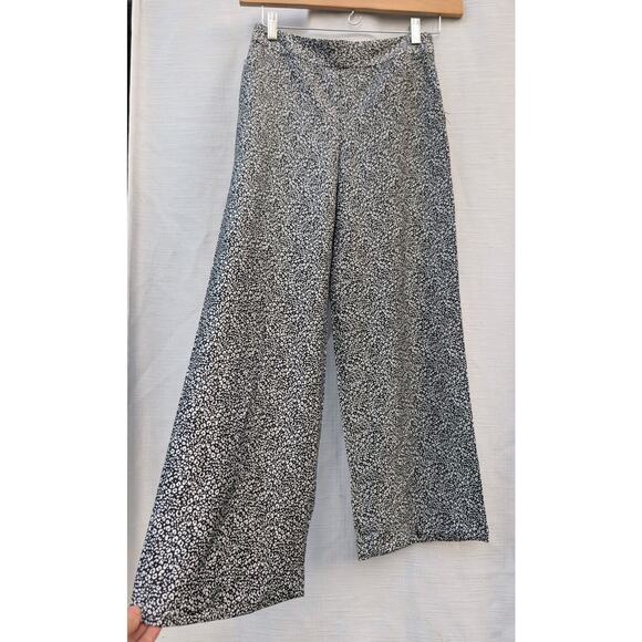Loft Women's Cheetah Print Fluid Wide Leg Pants Sz SP Coastal Resort Lightweight - Picture 1 of 8